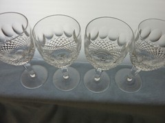 SET OF 4 WATERFORD COLLEEN LONG /TALL STEM WATER GOBLET / GLASSES W/BOX 7 3/8
