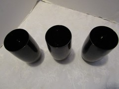 Vintage MCM Gorham ACCENT EBONY GLASS set 3 Tumblers Handblown 16 Oz. 5.75” t