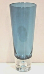 Vintage Azure Blue Krosno Vodka Shot Glass Controlled Bubble Pre-owned