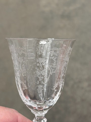 FOSTORIA GLASS CO. — NAVARRE — ETCHED WINE GLASSES (2)