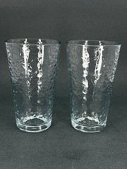2 Libbey Annesdale Pebbled Optic Glass Tumbler Iced Tea Drinking Glass 16oz.