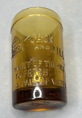 Vintage Tiara Exclusives Amber Glass Juice Tumbler Jack and Jill Indiana Glass