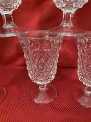 Fostoria American Goblets Clear Glass Round Stemmed Flared 5.5″ Set 6