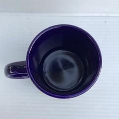 Vintage Navy Blue Coffee Mug with Gold Congratulations Motif
