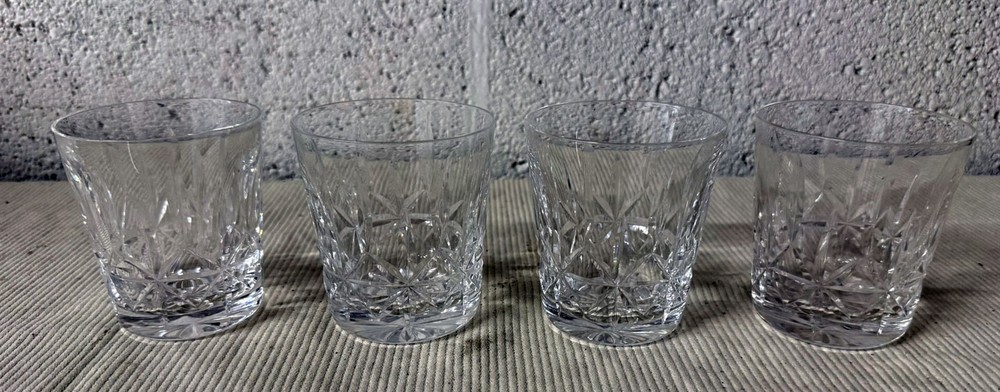 Set of 4 Waterford 3 5/8” Crystal Kylemore Double Old-Fashioned Whiskey Glasses