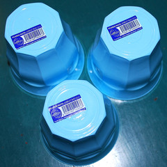 Set 5 DURALEX PICARDIE 8 oz PASTEL BLUE Drinking Cups Stackable Glasses FRANCE