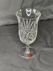 Gorham Cherrywood Clear Crystal Iced Tea Glass Goblet Criss-cross & Fan Pattern