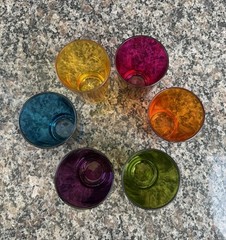 British Colour Standard Handmade Glass Tumblers Multi-Color Rainbow Set of 6