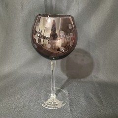Mikasa Cheers Balloon Wine Glasses Goblets Purple Crystal Etched ~9” Set Of 2