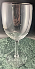 Crystal Clear Stemmed Red Wine Glass With Platinum Rim Priced Ea 11 Available