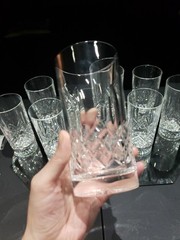 (1) Highball Tumbler 5-5/8″ Glass Cut Clear Crystal Edinburgh Montrose signed