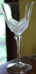 Vtg Set 3 FLORENCE Cristal d’Arques-Durand WATER GOBLETS GLASSES Frosted Petals