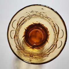3 Vtg Libbey Country Garden Daisy Glasses Amber Tumblers Boho Retro Gold Flowers