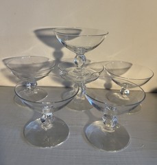 Rare Swedish Crystal Ingrid Gulli Seneca Oyster serving glasses