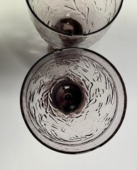 Set Of 2 Vintage Libbey Garden Vine Amethyst Purple Stem Water Goblets 12 oz