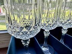 Cristal d’Arques Glasses Longchamp Crystal Wine Water Glasses 5.75oz 4 Piece VTG