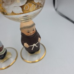 Vintage Goebel Hummel Figurine Stem 4 Wine Glasses, 14K Gold Trim, Germany