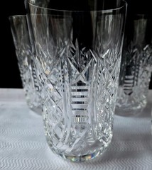 Set of Four Waterford Ireland Clare Cut Crystal 12 oz. Highball Tumblers