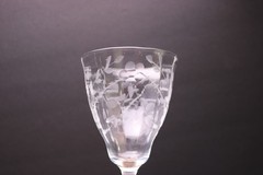 Crystal Water Goblets Optic Floral Smooth Bulbous Stem 7 5/8 » UNK10801
