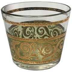 Culver MCM Toledo Green Gold Ice Bucket Vintage 1960s 4-3/4 x 5-5/8″ Mid Century