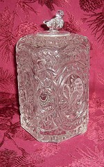 Beautiful Vintage Hofbauer Byrdes Crystal Biscuit Barrel/Cookie Jar