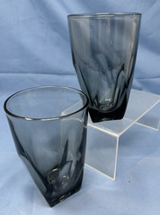 Rare Heisey COLEPORT 5 1/8″ tall tumbler DAWN color set of 2 marked w/ Diamond H