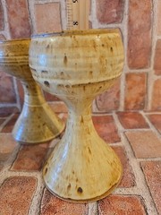Vintage Pottery Stoneware Wine Goblets SET of 4 Biblical Ancient Religious Cups