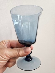 Lenox Antique Blue Wine Glass with Stem / Small Goblet 5″ Tall – Excellent