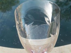 4 TIFFIN Franciscan Elmwood Classic Pattern Water Wine Goblets Glasses 6-3/8″