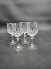 Gorgeous Set of 4 Cristal D’Arques Longchamp 8oz Wine Glasses Paris France 7″