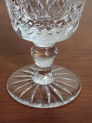 Royal Doulton JUNO Cut Fan Criss Cross Elegant Glass CLARET WINE GOBLETS Set 2