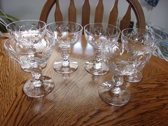 Champagne 4 5/8″ Morgantown Sherbet Cut Knob Stem 7689-3 Crystal – Set of 6
