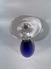3 Morgantown #7643 GOLFBALL Parfait Glasses in RITZ BLUE (COBALT)