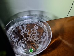 Etched Depression Or Mid-Centry Glass Stemware With Uranium StemsBoth Have Flaws