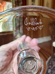 Hand blown art glass Venetian style champagne flutes Alan Goldfarb Vermont- pair