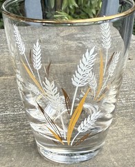 Vintage Libbey Gold Wheat Leaf Spray Glasses – Set of 8 MCM Gold-Rim Tumblers
