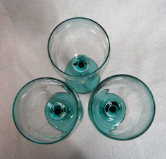 Luminarc Turquoise Teal Aqua Stem Claret Wine Glasses Made In France Set of 3