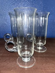 3 DARTINGTON Irish Coffee Glasses 24% Lead Crystal FT83 Vtg 60s MCM Barware NEW