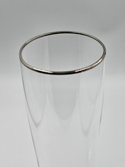 Crystal Champagne Flutes Silver Tone Trim 11 Inches Tall Set of Two