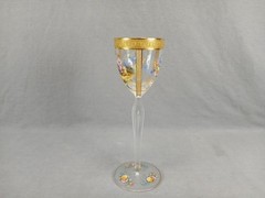 Myers Neffe / Lobmeyr Bohemian Enameled Watteau Scene & Gold Wine Glass B