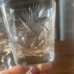 4Vintage Whirling Star of David Pinwheel Wine Stem 5-5/8″ Brilliant Cut Glasses