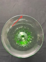 Vtg Fostoria 877 Light Green 8” Water Glasses Uranium Glass 1927-1939 Set Of 4