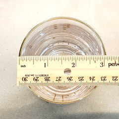 Anthropologie Bistro Tile Monogram “L” Old Fashioned Glass 24K Gold Rim