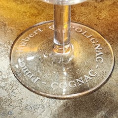 Prince Hubert De Polignac Cognac Etched Stemmed Glasses Set Of 4 VTG