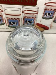 8 Century Fannie’s Farm 16 Oz Tumbler Glasses Set Cow Country Kitchen Lot