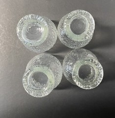 Set Of 4 Glass Water Goblet Iced Textured Glasses Glacier Tree Bark 12 oz 5.5”