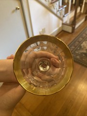 Westchester Small Wine Glass Tiffin Franciscan Minton Rim Gold Embellishment