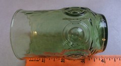 Lot 4 Vtg MCM Anchor Hocking Green Heritage Juice Glasses Tumblers