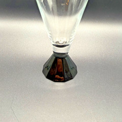 2Cristal D’Arques Durand Cordial Wine Glass Luminarc Art Deco Black Base Vintage