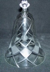 Beautiful Frosted Harlequin Cut Flared WATER GOBLET w/Double KNOP Stem (8 Oz.)